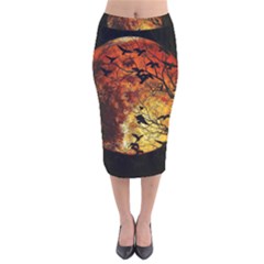 Mars Velvet Midi Pencil Skirt by Valentinaart