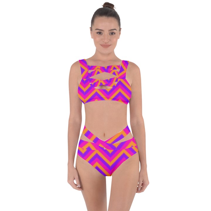 Chevron Bandaged Up Bikini Set 