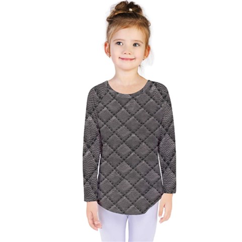 Seamless Leather Texture Pattern Kids  Long Sleeve Tee by BangZart