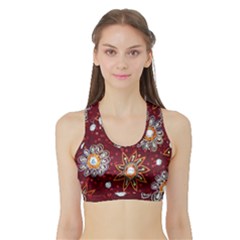 India Traditional Fabric Sports Bra With Border