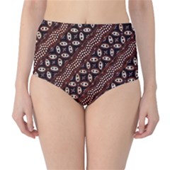 Art Traditional Batik Pattern High-waist Bikini Bottoms