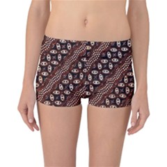 Art Traditional Batik Pattern Reversible Boyleg Bikini Bottoms