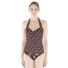 Art Traditional Batik Pattern Halter Swimsuit