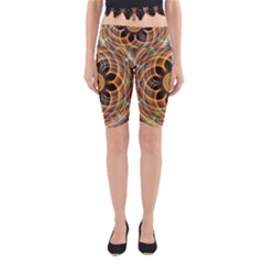 Mixed Chaos Flower Colorful Fractal Yoga Cropped Leggings