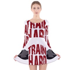 Train Hard Long Sleeve Velvet Skater Dress by Valentinaart