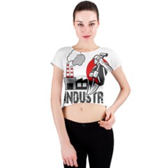 Industry Worker  Crew Neck Crop Top by Valentinaart