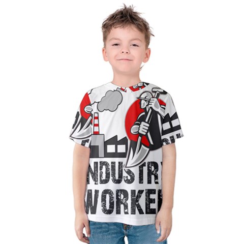 Industry Worker  Kids  Cotton Tee by Valentinaart