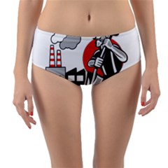 Industry Worker  Reversible Mid-waist Bikini Bottoms by Valentinaart