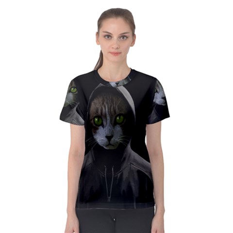 Gangsta Cat Women s Sport Mesh Tee by Valentinaart