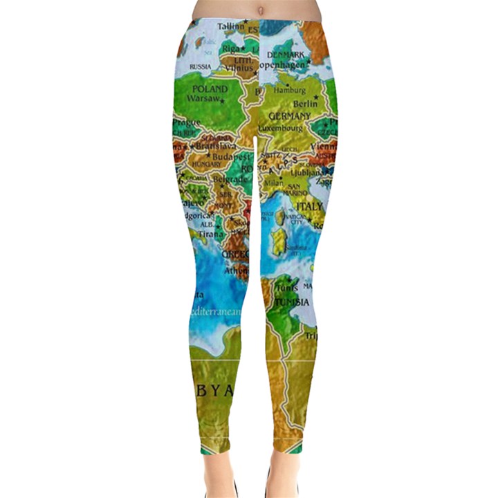 World Map Leggings 