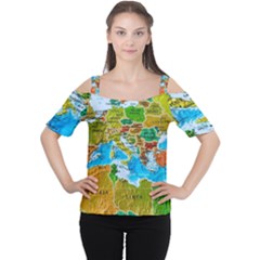 World Map Cutout Shoulder Tee