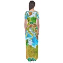 World Map Short Sleeve Maxi Dress View2