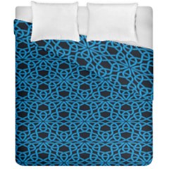 Triangle Knot Blue And Black Fabric Duvet Cover Double Side (california King Size)