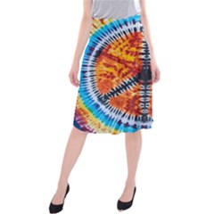 Tie Dye Peace Sign Midi Beach Skirt
