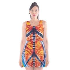 Tie Dye Peace Sign Scoop Neck Skater Dress