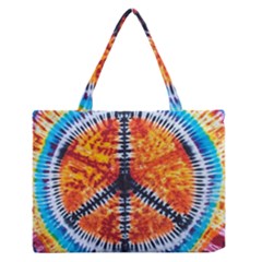 Tie Dye Peace Sign Medium Zipper Tote Bag by BangZart