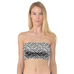 Grey Diamond Metal Texture Bandeau Top