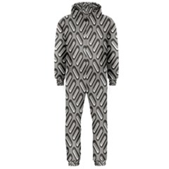 Grey Diamond Metal Texture Hooded Jumpsuit (men) 