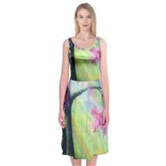 Forests Stunning Glimmer Paintings Sunlight Blooms Plants Love Seasons Traditional Art Flowers Sunsh Midi Sleeveless Dress by BangZart