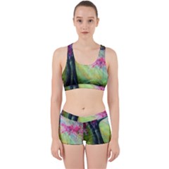 Forests Stunning Glimmer Paintings Sunlight Blooms Plants Love Seasons Traditional Art Flowers Sunsh Work It Out Sports Bra Set by BangZart