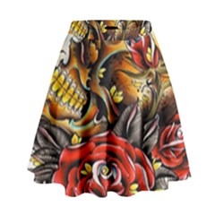 Flower Art Traditional High Waist Skirt