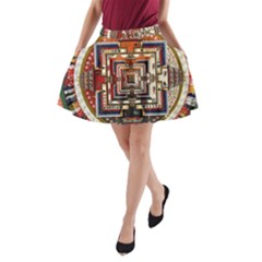 Colorful Mandala A-line Pocket Skirt