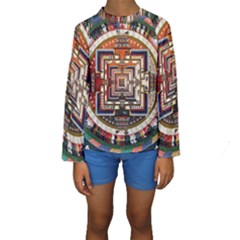 Colorful Mandala Kids  Long Sleeve Swimwear