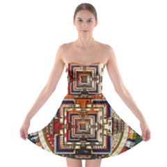 Colorful Mandala Strapless Bra Top Dress