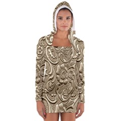 Golden European Pattern Long Sleeve Hooded T-shirt