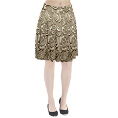 Golden European Pattern Pleated Skirt