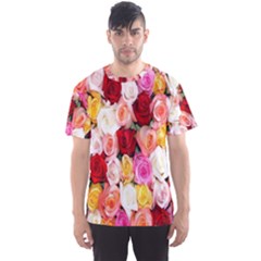 Rose Color Beautiful Flowers Men s Sports Mesh Tee