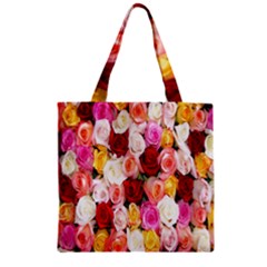 Rose Color Beautiful Flowers Zipper Grocery Tote Bag by BangZart