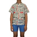 Backdrop Style With Texture And Typography Fashion Style Kids  Short Sleeve Swimwear View1