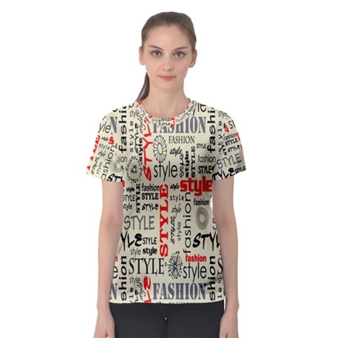 Backdrop Style With Texture And Typography Fashion Style Women s Sport Mesh Tee by BangZart