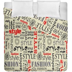 Backdrop Style With Texture And Typography Fashion Style Duvet Cover Double Side (king Size)