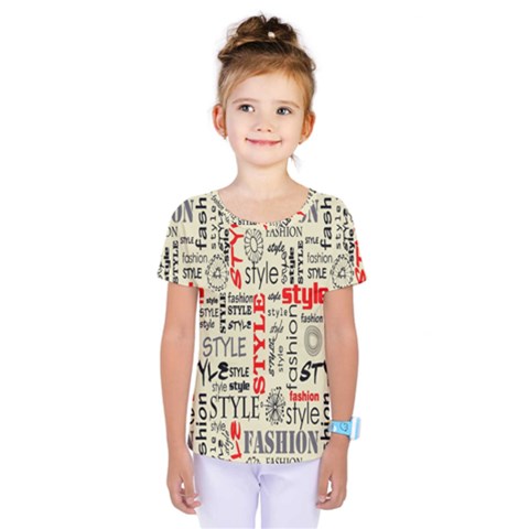 Backdrop Style With Texture And Typography Fashion Style Kids  One Piece Tee by BangZart