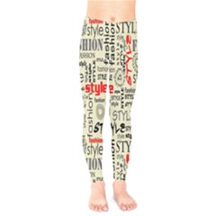 Backdrop Style With Texture And Typography Fashion Style Kids  Legging