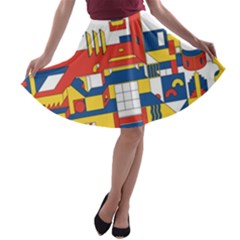 Hide And Seek A-line Skater Skirt by BangZart