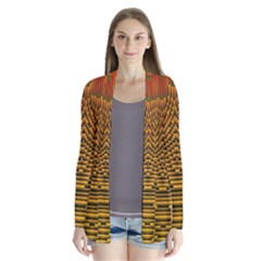 Fractal Pattern Drape Collar Cardigan