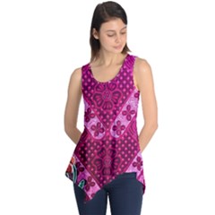 Pink Batik Cloth Fabric Sleeveless Tunic