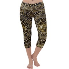 Gold Roman Shield Costume Capri Yoga Leggings