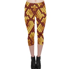 Snake Skin Pattern Vector Capri Leggings 