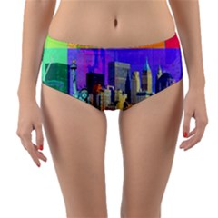 New York City The Statue Of Liberty Reversible Mid-waist Bikini Bottoms