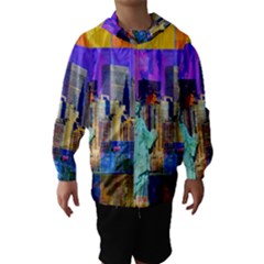 New York City The Statue Of Liberty Hooded Wind Breaker (kids) by BangZart
