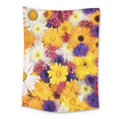 Colorful Flowers Pattern Medium Tapestry