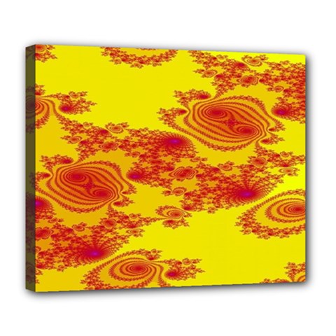 Floral Fractal Pattern Deluxe Canvas 24  X 20  