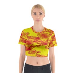 Floral Fractal Pattern Cotton Crop Top