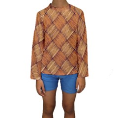 Vector Square Texture Pattern Kids  Long Sleeve Swimwear