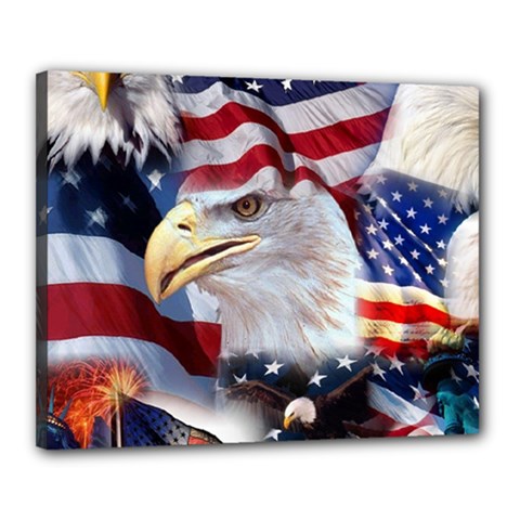 United States Of America Images Independence Day Canvas 20  X 16 