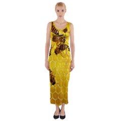 Honey Honeycomb Fitted Maxi Dress